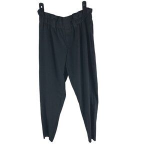 32 Degrees Cool Womens Stretchy Tapered Pants Paper Bag Waist Black XS